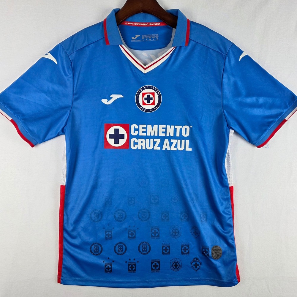 Joma Cruz Azul Home Jersey Mens Large Blue Soccer Liga MX Cemento Caliente